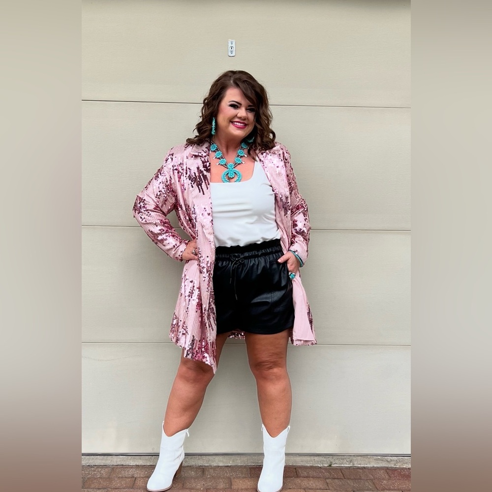 Eloquii Rose Sequin Blazer